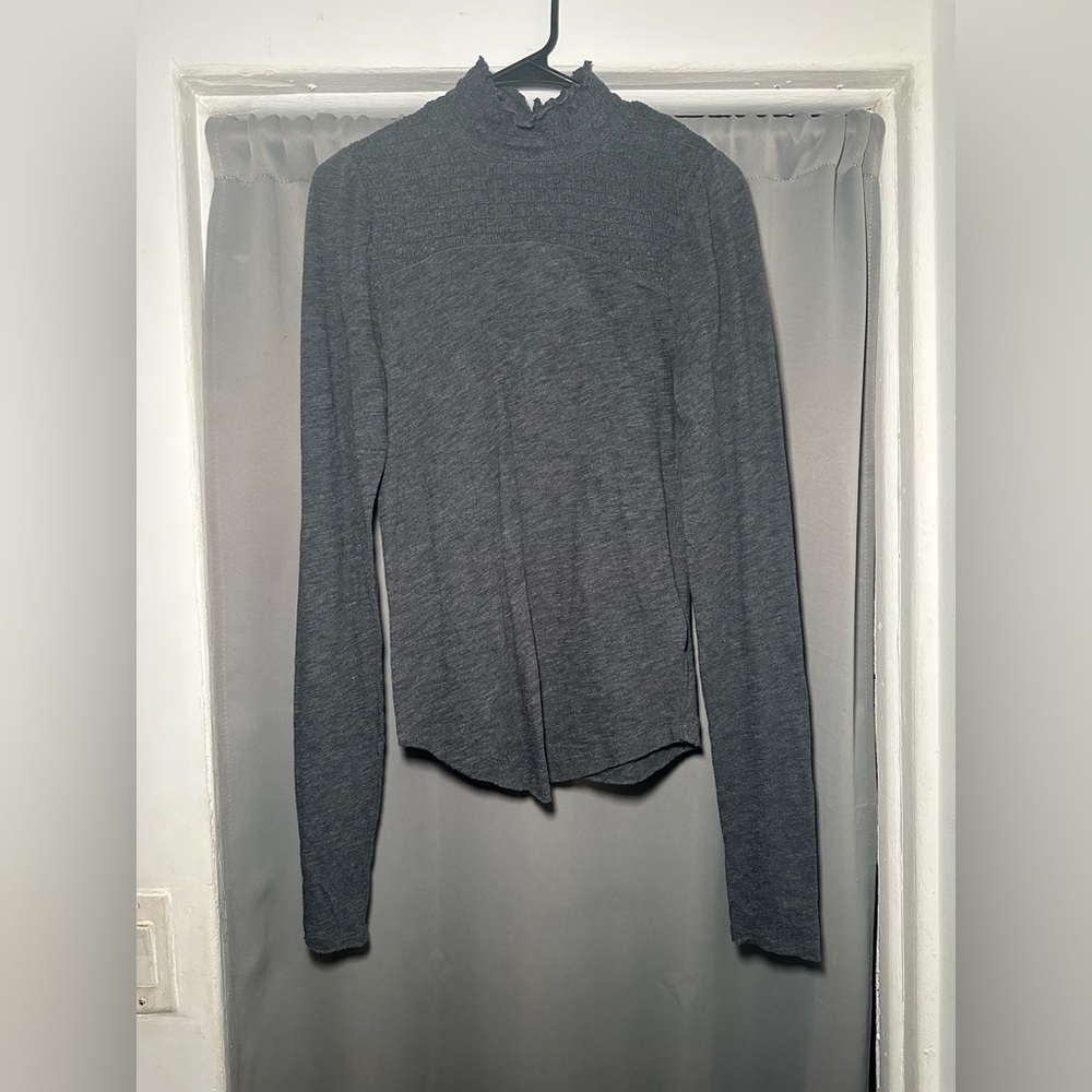 NWT We The Free People Smocked Collar Long Sleeve Top Size M